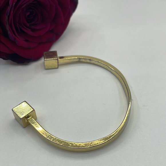 J.Crew Gold Tone Solid Squares Cuff Braclet - Picture 8 of 10